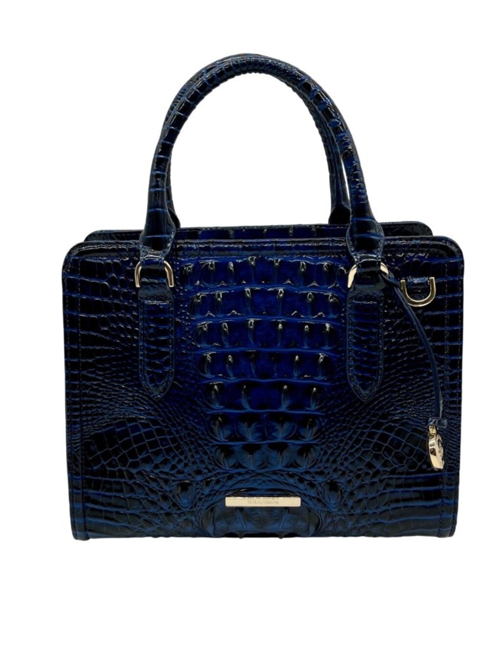 Brahmin Blue Leather Caim Melbourn Satchel bag